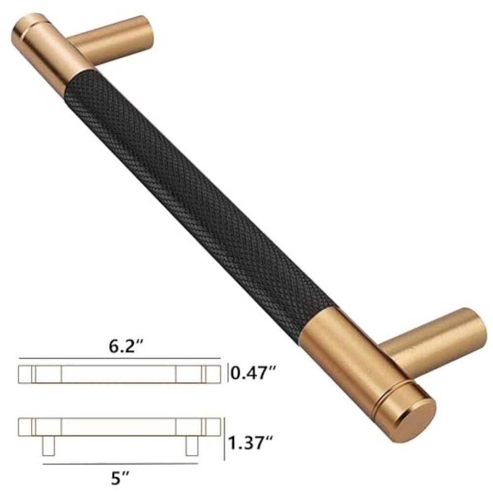 24 pk Pack 5 Inch 128 mm Bar Cabinet Pulls/ Light Gold and Black / NEW - Picture 2 of 4